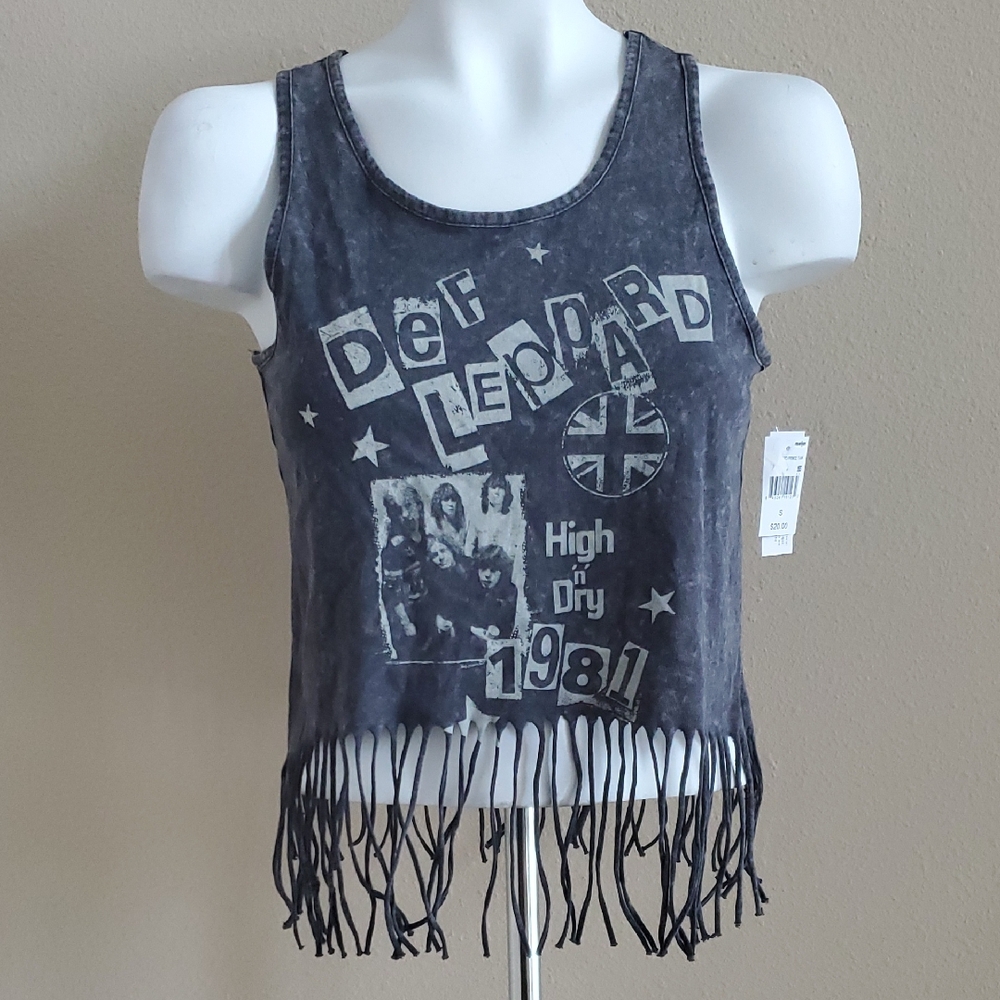 Women's Def Leppard High 'N Dry 1981 Fringe Tank Top Size XS S L XL 1X 2X 3X NWT